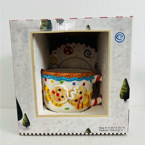 Midwestern Home Products Cookies For Santa Mug & Plate Set NIP - Picture 1 of 4